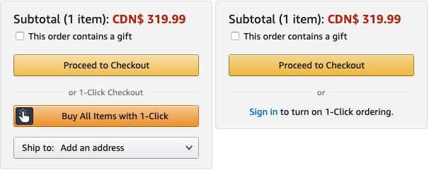 Amazon one click checkout